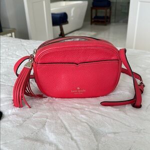 Kate Spade Pink Crossbody Camera Bag with Tassel
